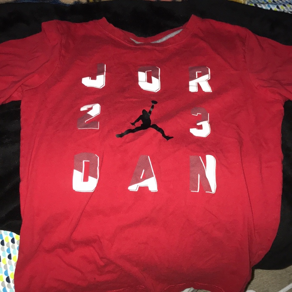 red Jordan shirt